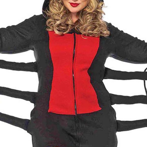 Plus Cozy Black Widow Costume Dress Womens Size 3X 4X Halloween Fleece Top - Picture 6 of 9
